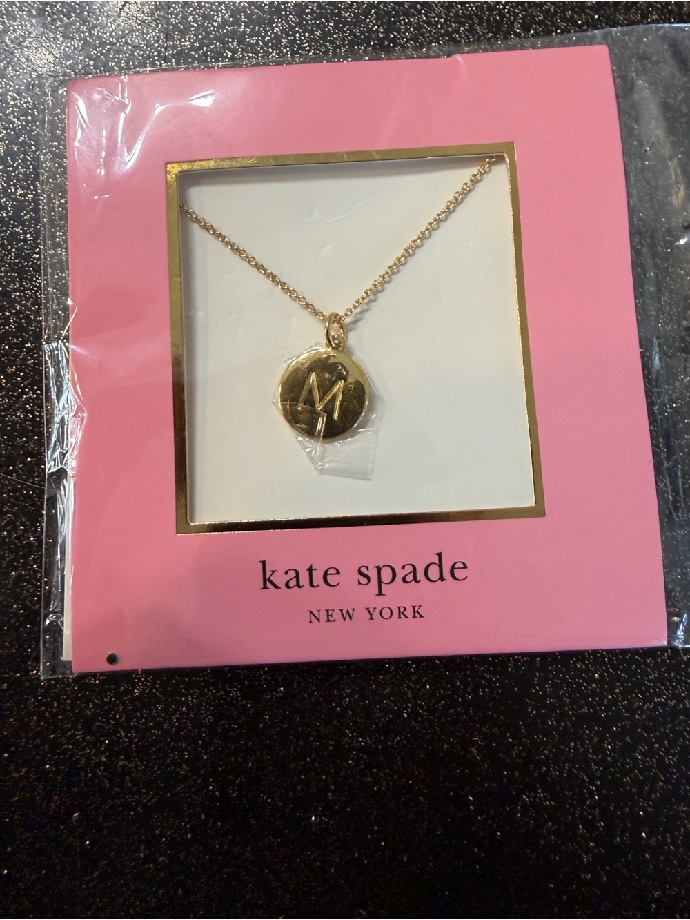 Kate Spade gold tone M initial chain
